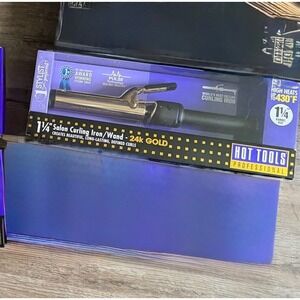 Hot Tools Professional Curling Iron Wand 24k Gold Pulse 1.25in READ DESCRIPTION
